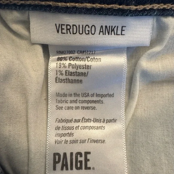 Paige Verdugo Ankle Skinny Jeans sz 30 women’s Denim pants - Picture 3 of 8